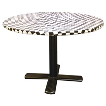 Black & White 60" Checkered Round Table Cover